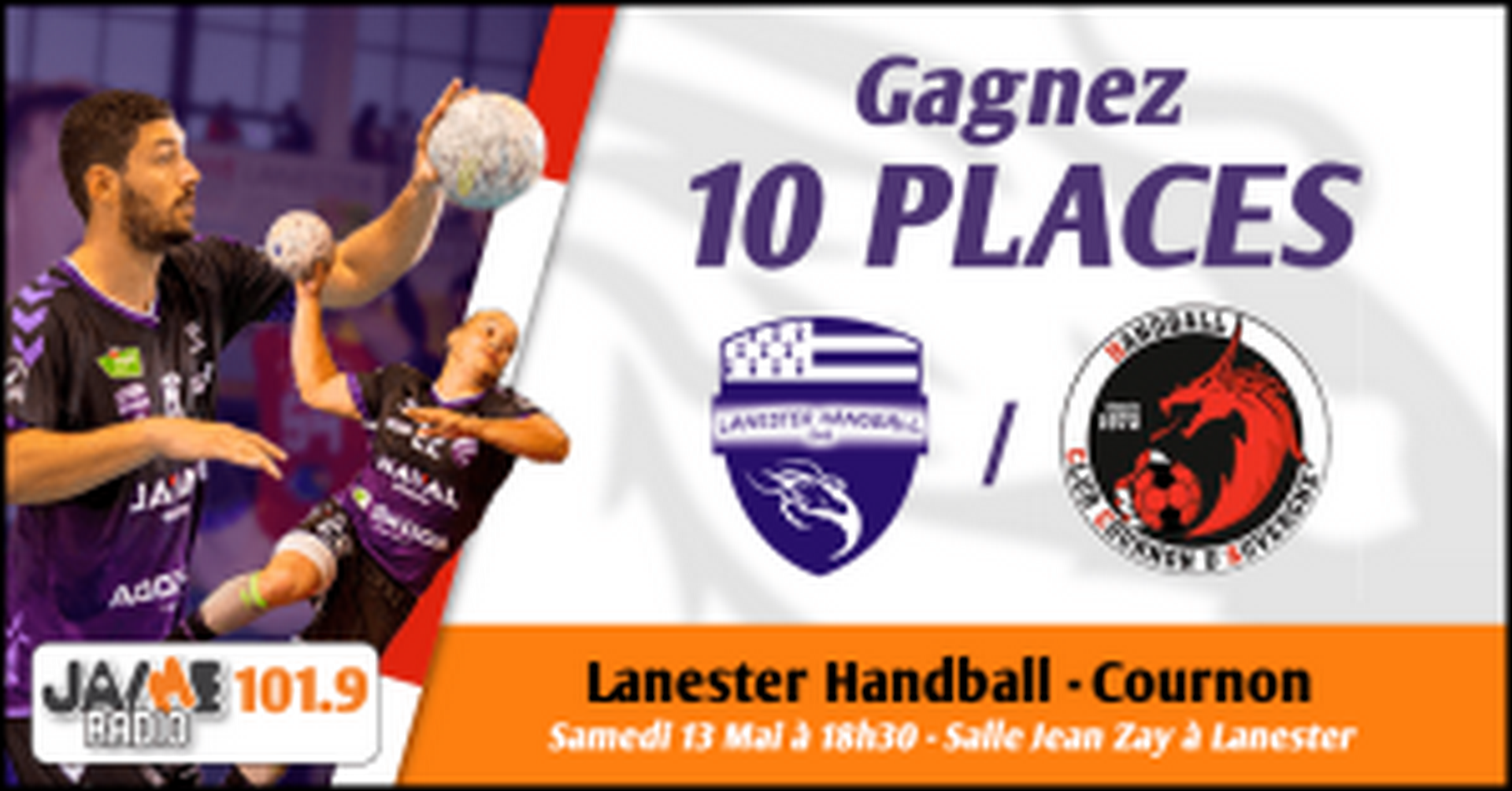 Gagnez vos places pour le match entre Lanester Handball et Cournon !