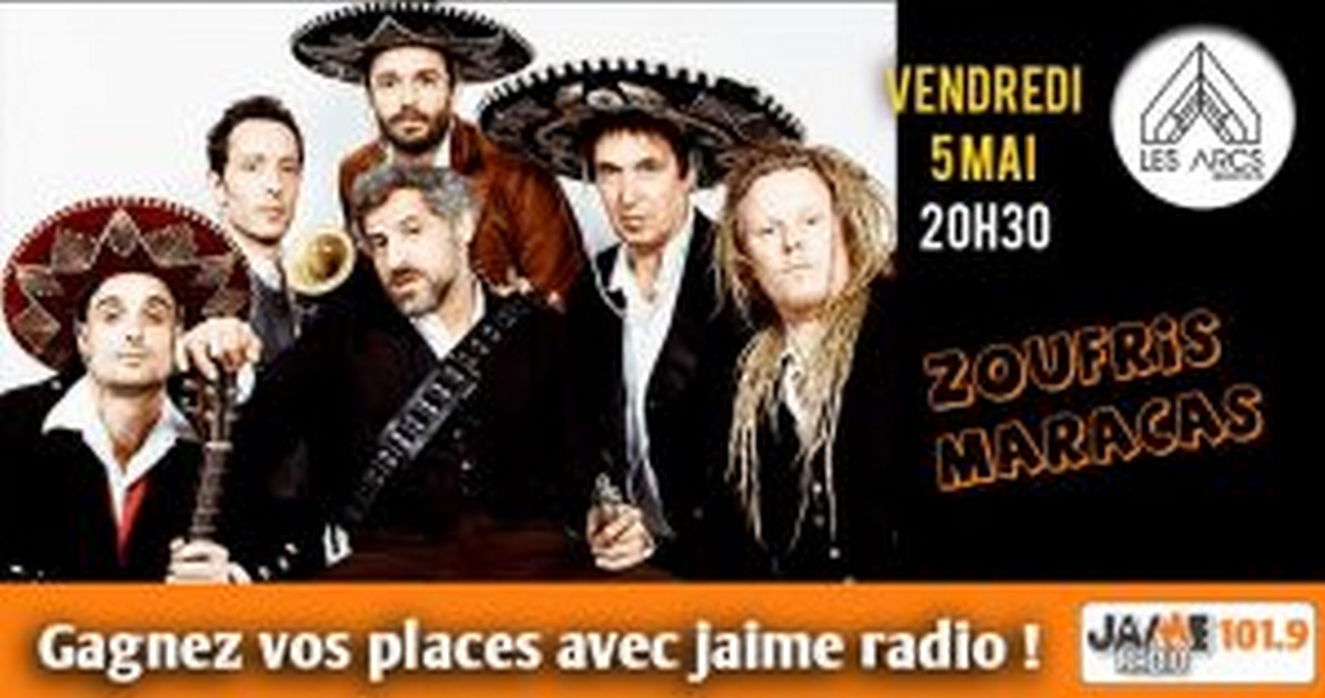 Gagnez vos places pour une soirée festive avec le groupe Zoufris Maracas aux Arcs de Quéven !
