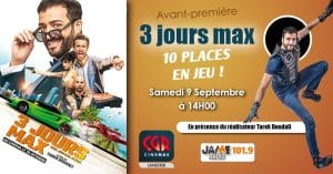 Gagnez vos places pour l'avant-première du film “3 jours max” au Méga CGR de Lanester !