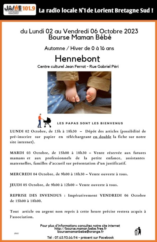 affiche bourse maman bébé octobre 2023