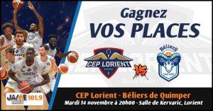 Gagnez vos places pour le match du CEP Lorient Breizh Basket face aux Béliers de Quimper !