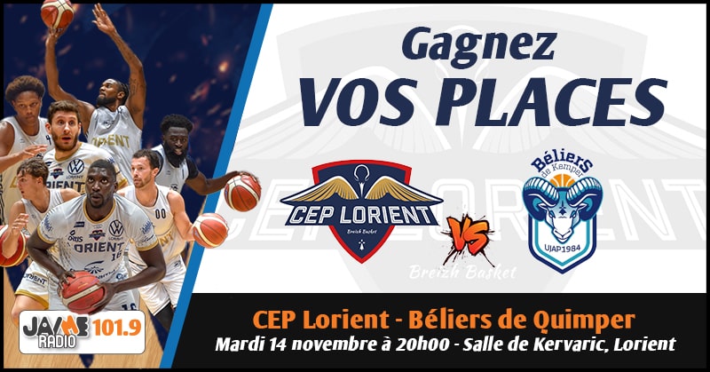 Gagnez vos places pour le match du CEP Lorient Breizh Basket face aux Béliers de Quimper !