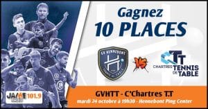 Gagnez vos places pour le prochain match de la GVHTT face au C’Chartres TT !