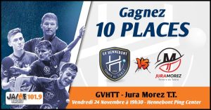 Gagnez vos places pour le prochain match de la GVHTT face au Jura Morez TT !
