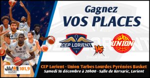 Gagnez vos places pour le match du CEP Lorient Breizh Basket face à l’Union Tarbes Lourdes Pyrénées Basket !