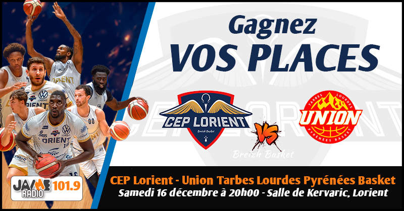 Gagnez vos places pour le match du CEP Lorient Breizh Basket face à l’Union Tarbes Lourdes Pyrénées Basket !