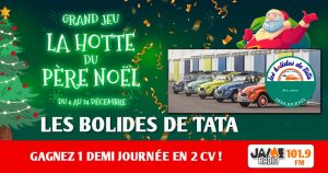 Grâce à “La Hotte du Père Noël” de JAIME Radio, gagnez une demi-journée en 2cv avec les bolides de Tata !