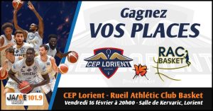 Gagnez vos places pour le match du CEP Lorient Breizh Basket face au Rueil Athlétic Club Basket !