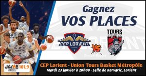 Gagnez vos places pour le match du CEP Lorient Breizh Basket face à l’Union Tours Basket Métropole !