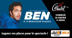 Gagnez vos places pour le spectacle de Ben « IL A BEAUCOUP PLEUVU » au Théâtre à l’Ouest d’Auray !