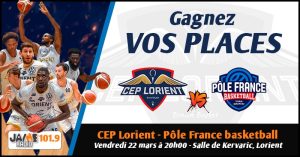 Gagnez vos places pour le match du CEP Lorient Breizh Basket face au Pôle France Basketball !