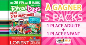 Gagnez l’un des 5 packs pour les Récrédays à Lanester !
