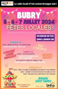 Fêtes locales de Bubry : Randonnée, fest-noz, feux d’artifices et bien plus du 5 au 7 Juillet !