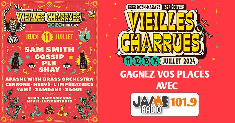 Gagnez vos places pour la journée du jeudi 11 juillet aux Vieilles Charrues 2024 à Carhaix !