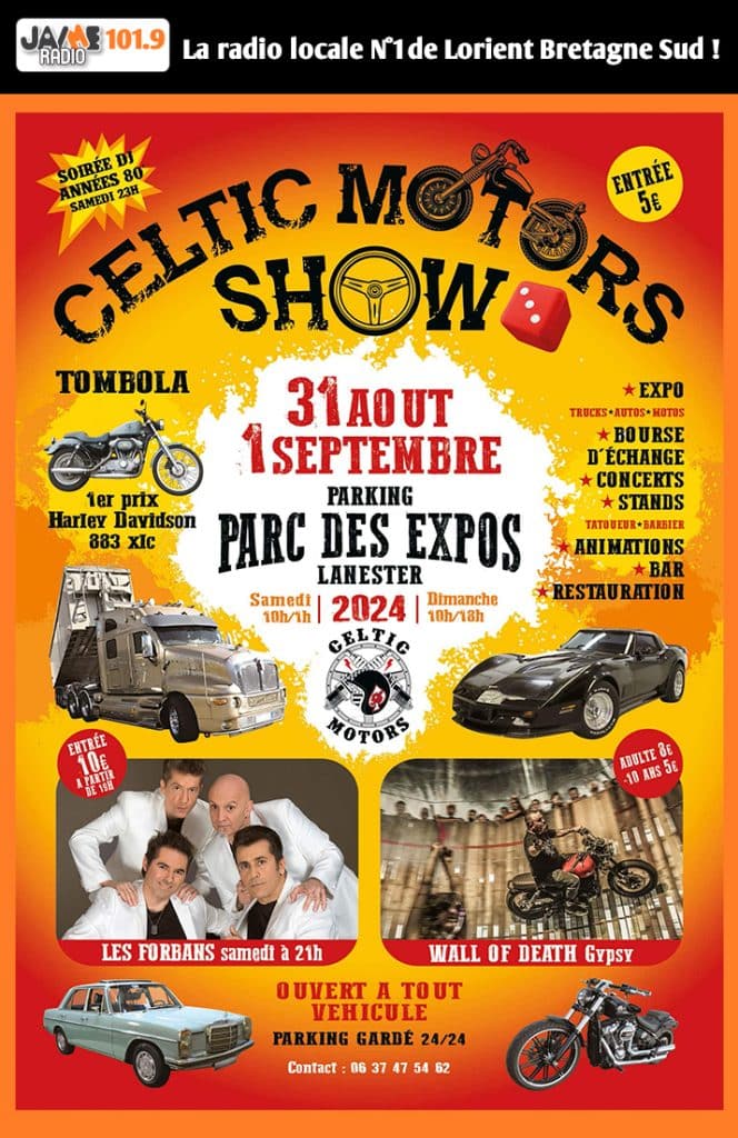 Celtic Motors Show 2024 : Voitures US, Trucks, Motos et Concert des Forbans à Lanester