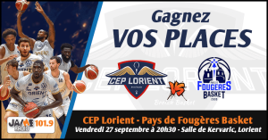 Gagnez vos places pour le match du CEP Lorient Breizh Basket face au Pays de Fougères Basket !