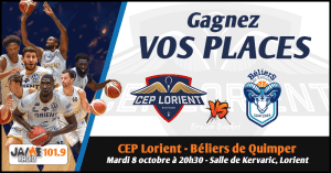 Gagnez vos places pour le match du CEP Lorient Breizh Basket face aux Béliers de Quimper !