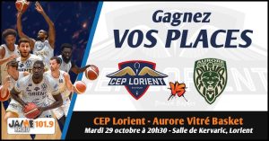 Gagnez vos places pour le match du CEP Lorient Breizh Basket face aux Aurore Vitré Basket !