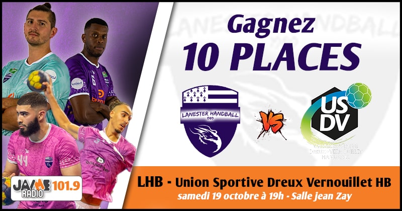 Gagnez vos places pour le match entre Lanester Handball et l’Union Sportive Dreux-Vernouillet HB !