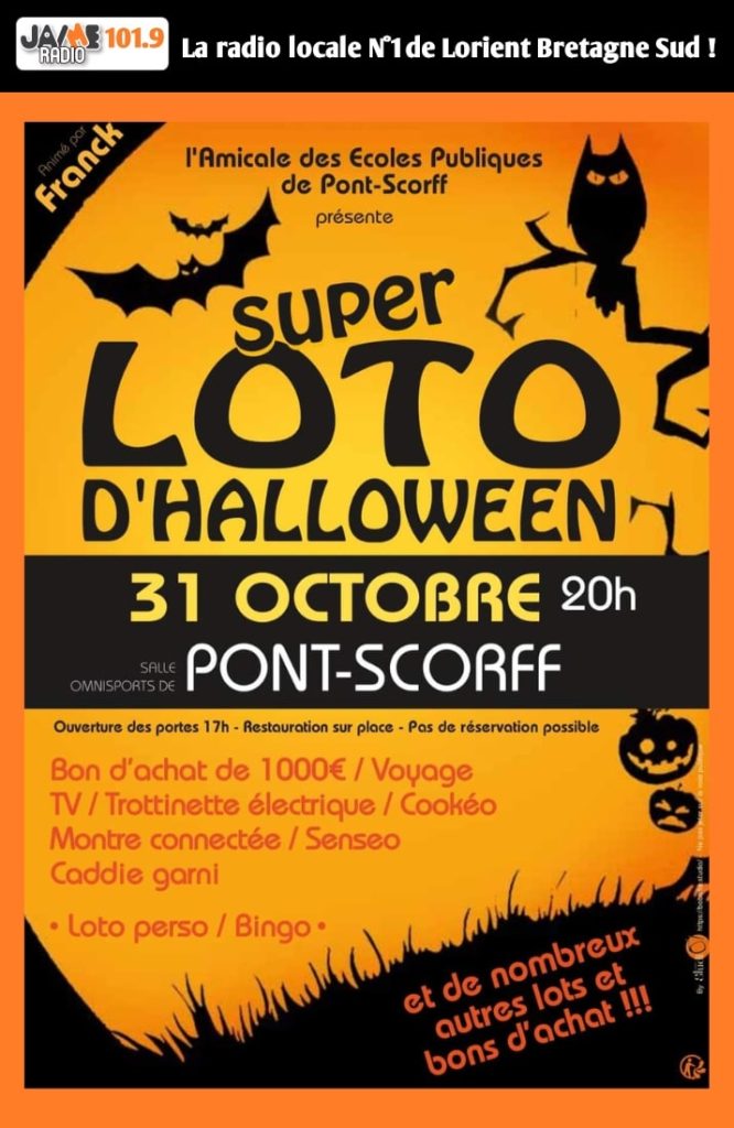 Super Loto d'Halloween organisé par l'amicale des écoles publiques de Pont-scorff