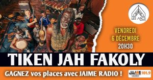 Gagnez vos places pour le concert de Tiken Jah Fakoly aux Arcs de Quéven !