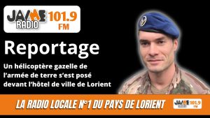 Un hélicoptère gazelle de l’armée de terre s’est posé ce mercredi 26 mars à 13H30 devant l’hotel de ville de Lorient.