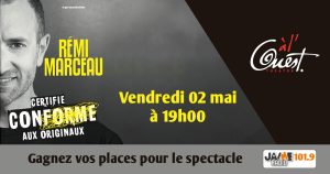 Gagnez vos places pour le spectacle de Rémi Marceau au Théâtre à l’Ouest d’Auray !