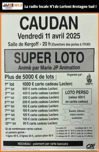 Super loto à Caudan le 11 avril à 20h par Caudan Basket