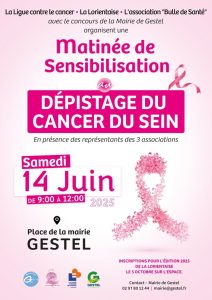 Gestel organise une matinée de sensibilisation au dépistage du cancer du sein le 14 juin avec la Ligue contre le cancer et des professionnels de santé.