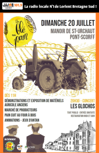 Le 20 juillet, découvrez la Fête du Blé au Pain à Pont-Scorff : marché, animations, four à pain, concert des Glochos, entrée gratuite !