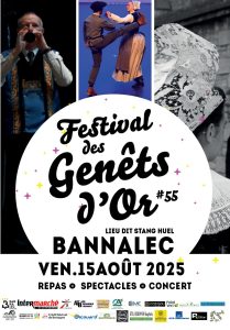 Le 15 août 2025, le Festival des Genêts d’Or fait vibrer Bannalec avec des spectacles folkloriques, repas conviviaux et musiques du monde.