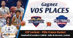 Gagnez vos places pour le match du CEP Lorient face au Pôle France Basket !