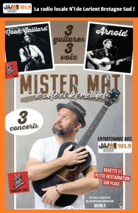 Noah Gaillard, Arnold et Mister Mat seront en concert le 17 octobre au Faouët et le 18 octobre à Quimper. Deux soirées uniques entre électro-folk, poésie et émotion.