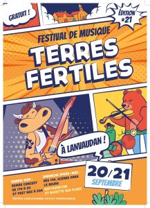 Rendez-vous à Lanvaudan les 20 et 21 septembre pour le 21ᵉ Festival Terres Fertiles : concerts gratuits, fest-noz, 35 groupes et animations.