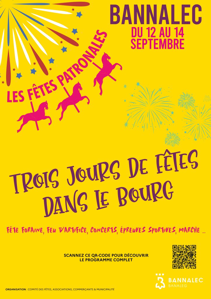 Trois jours de fête à Bannalec du 12 au 14 septembre : concerts, course de WC à roulettes, rando-trail et fête foraine au programme.