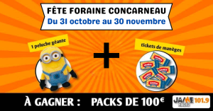 La foire Saint-Martin est à Concarneau du 31 octobre au 30 novembre. Manèges et ambiance festive au rendez-vous, avec des pass VIP à gagner !