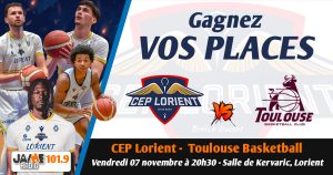 Gagnez vos places pour le match du CEP Lorient Breizh Basket face à Toulouse