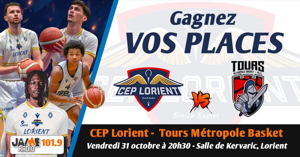 Gagnez vos places pour le match du CEP Lorient Breizh Basket face à Tours Métropole Basket