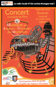 La musique des sapeurs-pompiers du Morbihan donne un concert à Quéven le 10 octobre au profit des Pupilles des Sapeurs-Pompiers.