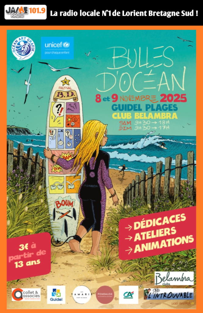 Guidel-Plage accueille le premier festival Bulles d’Océan les 8 et 9 novembre. Un week-end dédié à la bande dessinée au profit de l’UNICEF.