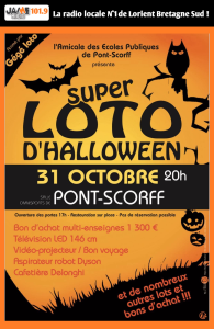 Rendez-vous le vendredi 31 octobre à Pont-Scorff pour le Super Loto d’Halloween ! Animé par Gégé, l’événement promet de beaux lots à gagner