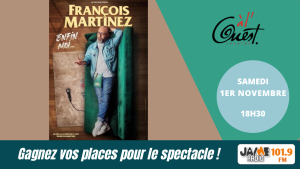François Martinez présente son spectacle “Enfin moi” le 1er novembre au Théâtre à l’Ouest d’Auray. Un one-man-show drôle, sincère et bluffant