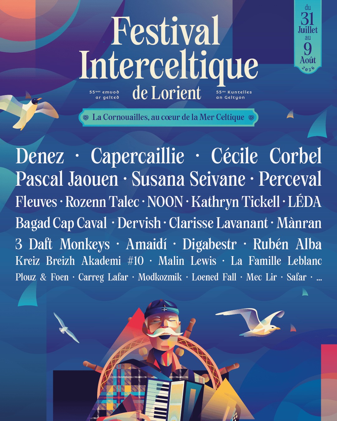 Le Festival Interceltique de Lorient 2026 dévoile sa première vague d’artistes. Billetterie ouverte pour un été celte empreint de musiques et cultures traditionnelles.