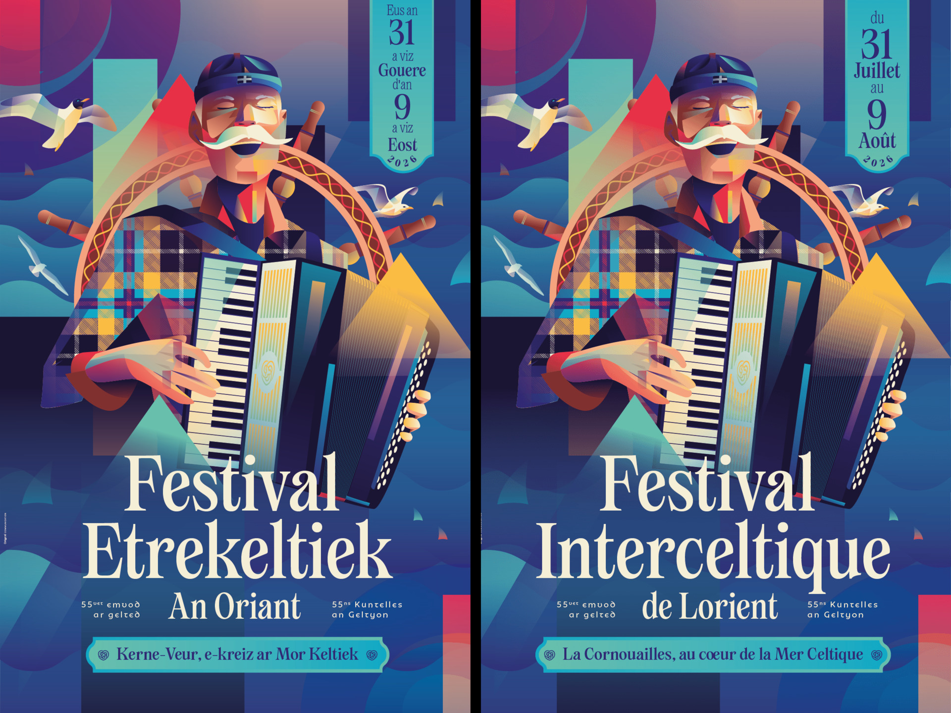 Le Festival Interceltique de Lorient a présenté le visuel de sa 55e édition, dédiée à la Cornouailles, du 31 juillet au 9 août 2026.