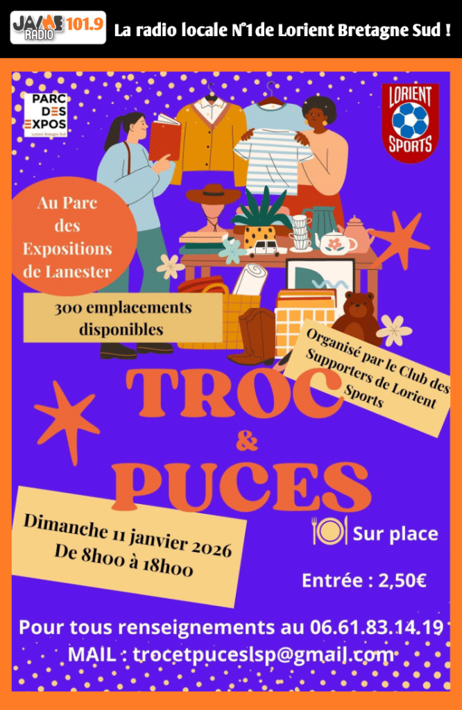 Le club des supporters de Lorient Sports organise un grand troc et puces dimanche 11 janvier au parc des expositions de Lanester.