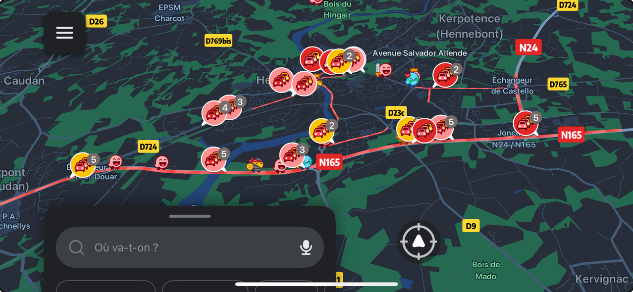 Accident près de la sortie d’Hennebont, trafic à l’arrêt vers Lorient