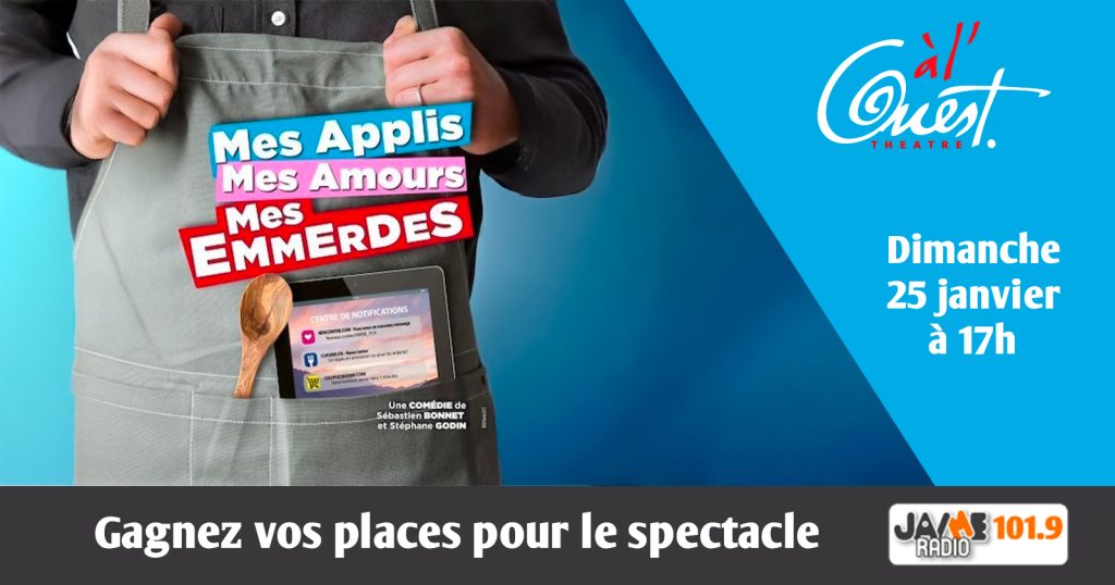 Gagnez vos places pour voir “Mes applis, mes amours, mes emmerdes” au Théâtre à l’Ouest d’Auray !