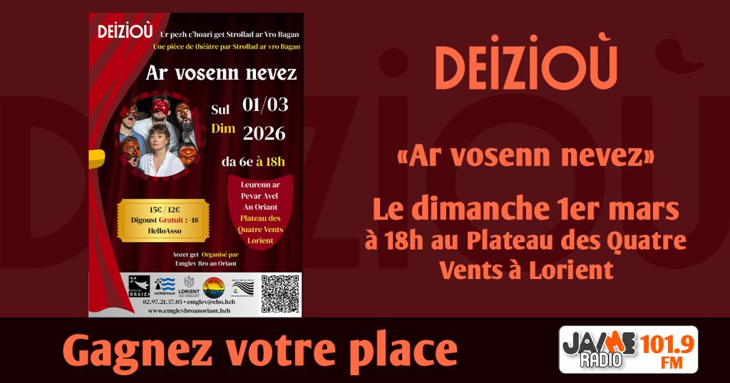 Gagnez vos places pour la pièce de théâtre en breton «Ar vosenn nevez» au Plateau des Quatre vents à Lorient !