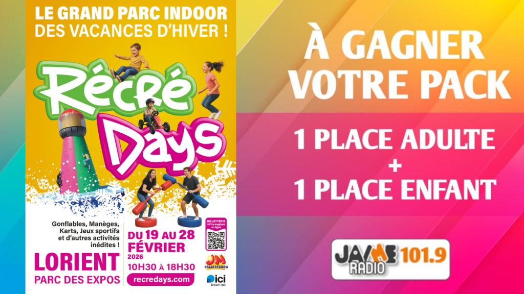 Gagnez l’un des packs pour les Récrédays à Lanester !