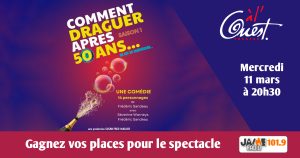 Gagnez vos places pour voir “Comment draguer après 50 ans” au Théâtre à l’Ouest d’Auray !